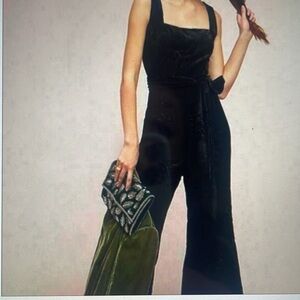 NWT Anthropologie Moulinette Soers Noir Velvet Jumpsuit - Size 12